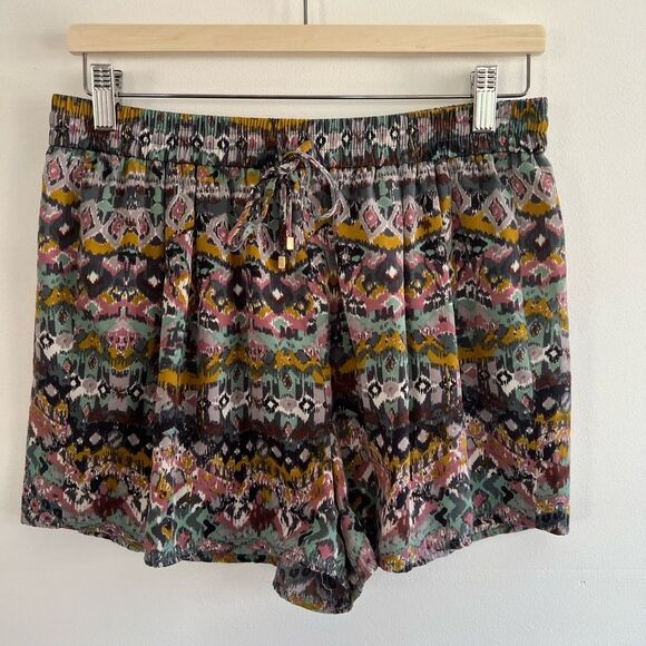 Boho Design Multi Color Silky Pull-on Shorts Aztec Print Forever 21 Size Large - Picture 7 of 14